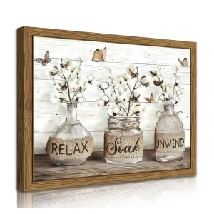 Bathroom Modern Country Relax Soak Unwind Sign Artwork