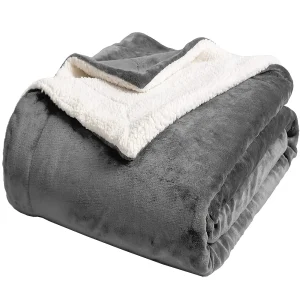 Sherpa Fleece Bed Blanket Twin Size