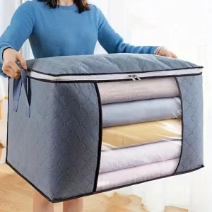 Large Capacity Quilted Storage Bag With Zipper