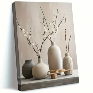 Canvas Wall Art  Modern  Paintings White Flower Vases