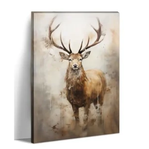 Rustic Farmhouse Deer Canvas Wall Art