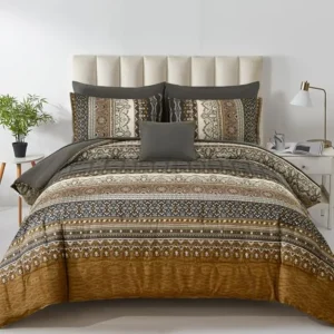 All Season  8 Pieces Bohemian Comforter  Bed in A Bag - Microfiber