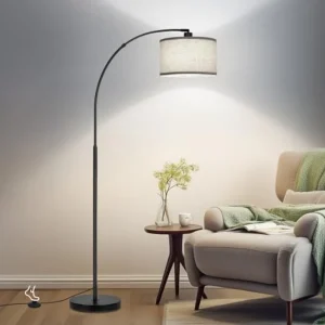Tall Pole Floor Lamp,  Adjustable Lampshade with Feet Switch