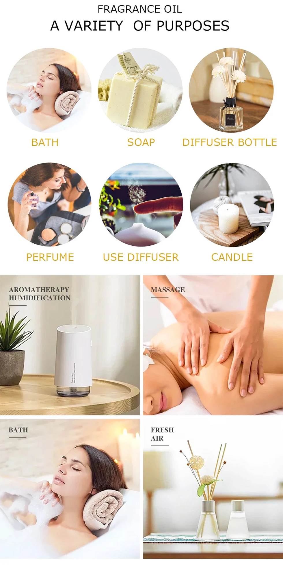 10 pcs or 6 pcs Essential Oil Set for Diffuser, Humidifiers, Skin Care, Massage, Fragrance Oil Scent for Soaps or Candle making - Image 8