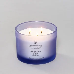 Lavender Thyme Scented Aromatherapy Candle, Relaxing Calming Soy Wax Candle. Serenity - Thumbnail Image 3