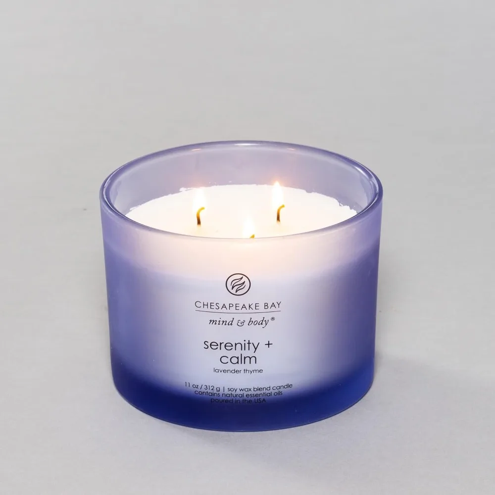 Lavender Thyme Scented Aromatherapy Candle, Relaxing Calming Soy Wax Candle. Serenity - Image 3
