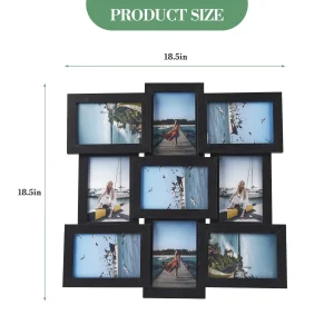 Collage Photo Frame Set – Black 4x6 MDF Wood Frames,Shat terproof Glass, Easy Assembly - Thumbnail Image 5