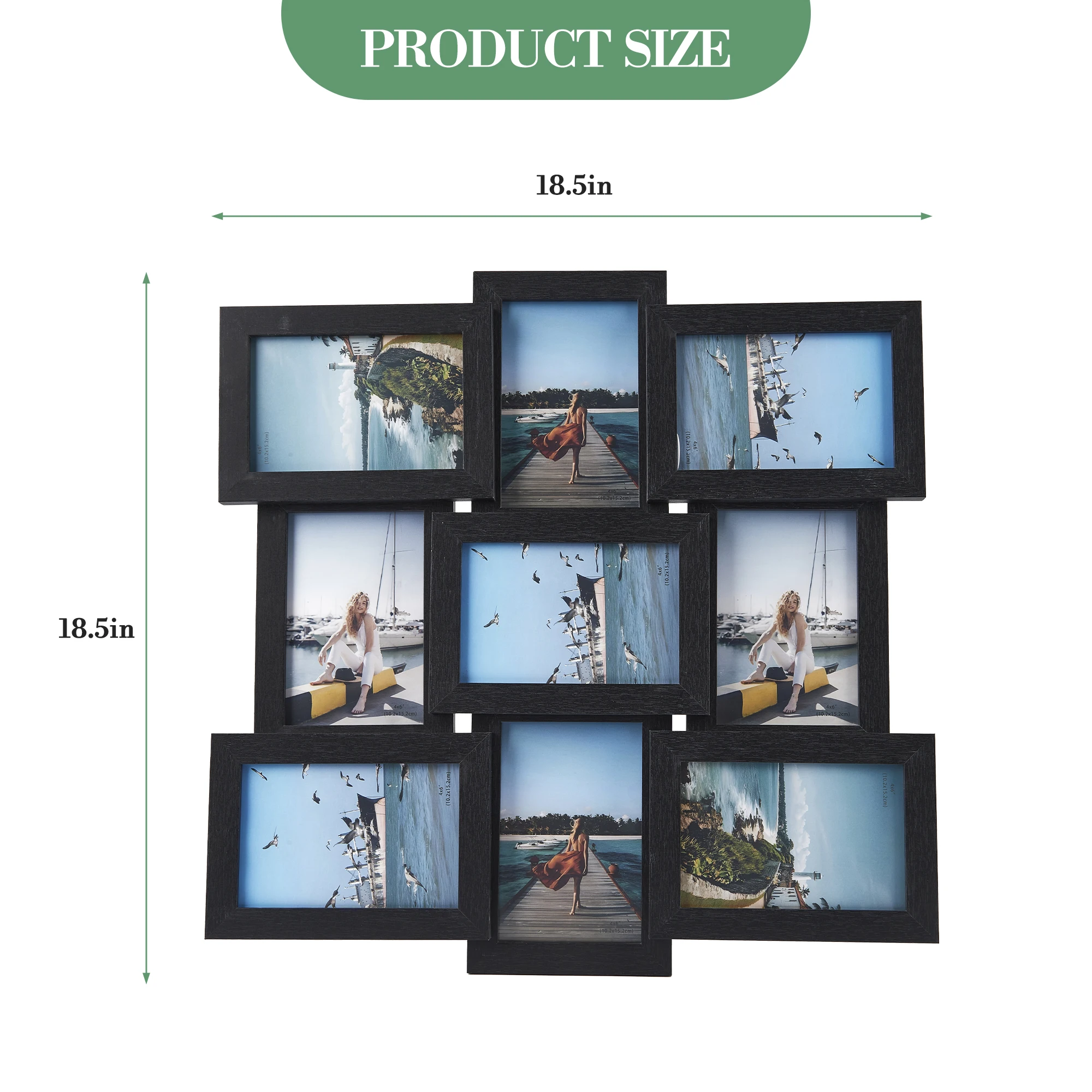 Collage Photo Frame Set – Black 4x6 MDF Wood Frames,Shat terproof Glass, Easy Assembly - Image 5