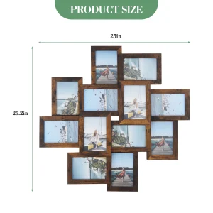 Collage Photo Frame Set – Black 4x6 MDF Wood Frames,Shat terproof Glass, Easy Assembly - Thumbnail Image 6