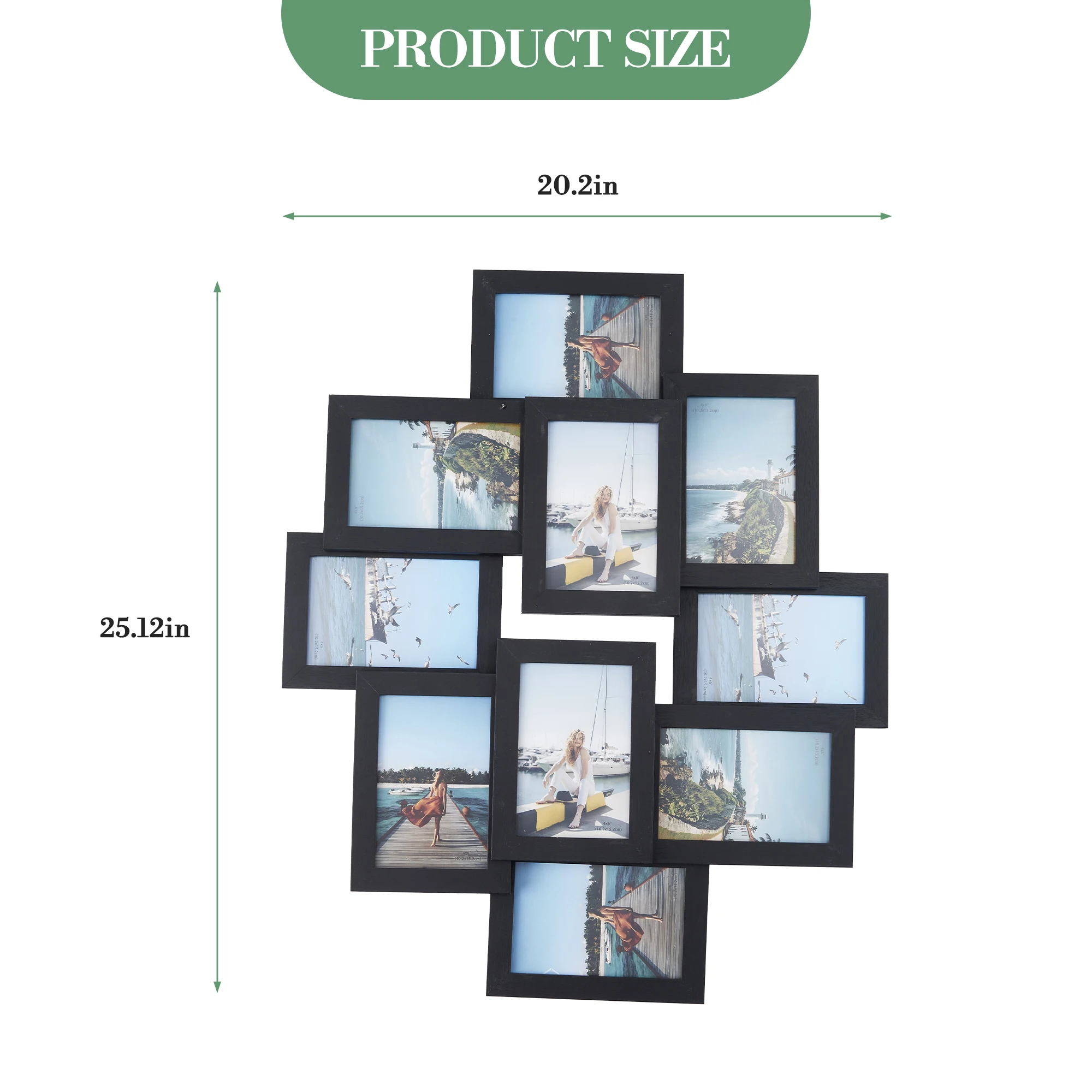 Collage Photo Frame Set – Black 4x6 MDF Wood Frames,Shat terproof Glass, Easy Assembly - Image 11