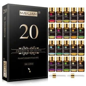 20 Bottles Oils Kit Set Lavender Jasmine Eucalyptus Vanilla Sandalwood Sweet Orange Geranium Patchouli