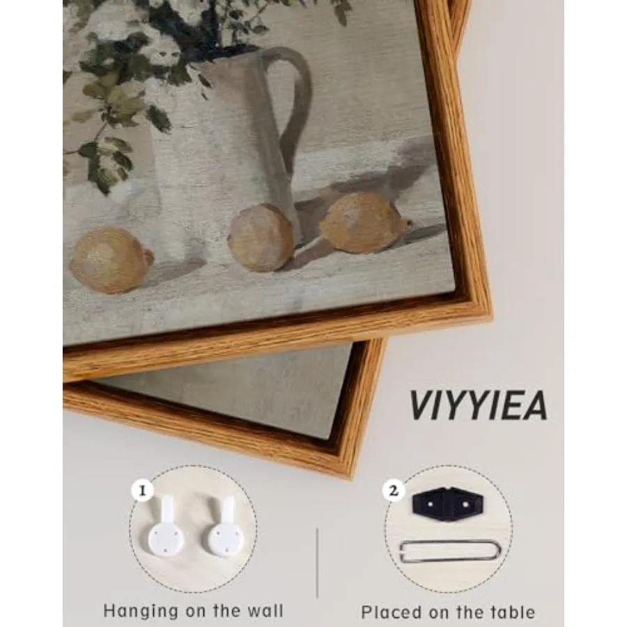 Framed Boho Wall Art with Holder, Botanical Print Canvas Wall Art  Rustic Vintage Farmhouse - Image 2