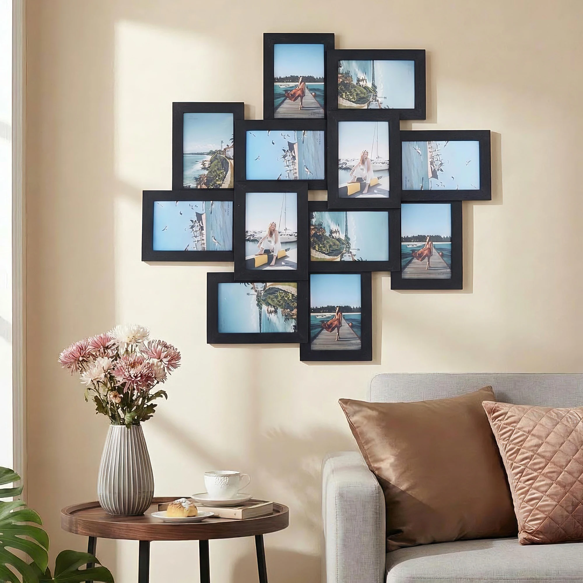 Collage Photo Frame Set – Black 4x6 MDF Wood Frames,Shat terproof Glass, Easy Assembly - Image 1