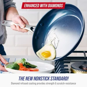 11-Piece Nonstick Blue Set with Utensils, Scratch-Resistant, Dishwasher and Oven Safe - Thumbnail Image 2