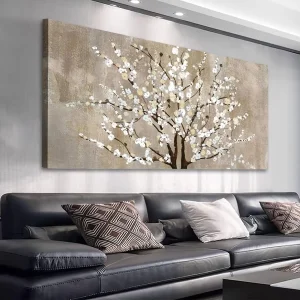Stunning Flower Canvas Wall Art -, Ready To Hang, Elegant Prints Plum