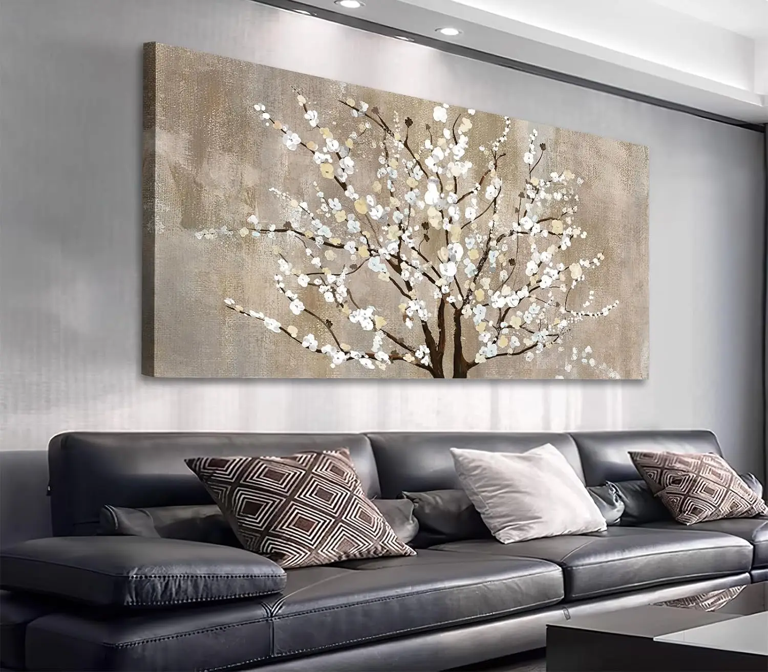 Stunning Flower Canvas Wall Art -, Ready To Hang, Elegant Prints Plum - Image 1