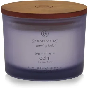 Lavender Thyme Scented Aromatherapy Candle, Relaxing Calming Soy Wax Candle. Serenity
