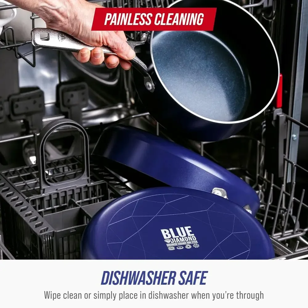 11-Piece Nonstick Blue Set with Utensils, Scratch-Resistant, Dishwasher and Oven Safe - Image 8