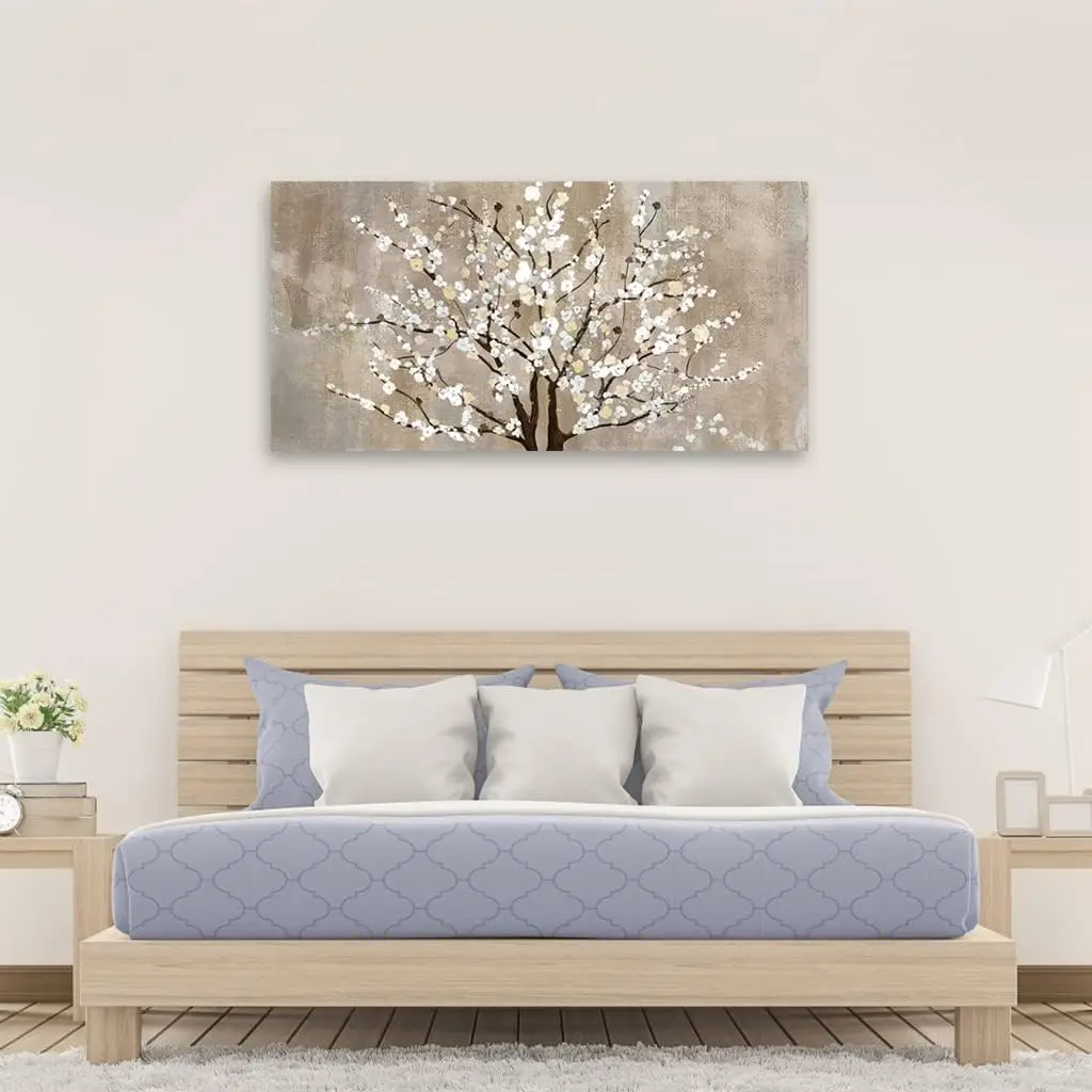 Stunning Flower Canvas Wall Art -, Ready To Hang, Elegant Prints Plum - Image 4