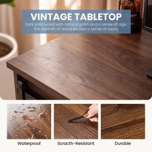 Wood Storage Shelves Cabinet, Modern Media TV Stand for 65 Inch Television, Storage Organization - Thumbnail Image 3