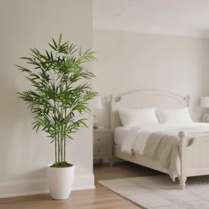 4/5/6ft Tall Artificial Bamboo Tree, Bamboo Plant in Black Pot Faux Trees with Realistic Trunks & Lifelike Leaves - Thumbnail Image 5